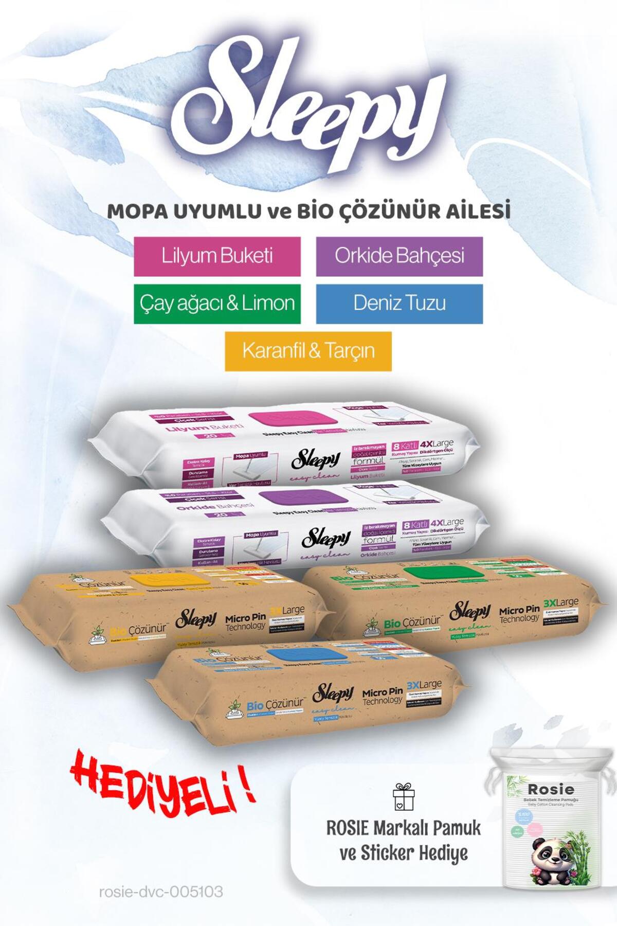 Tanışma Paketi Mopa Uyumlu ve Bio Çözünür ailesi 5'li ve ROSIE hediye