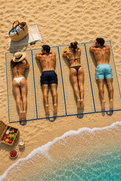 4 adet Hasır Mat - Kamp, plaj ve piknik Matı 60x180 cm