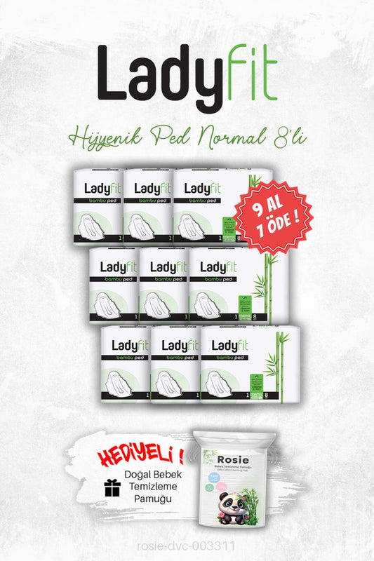 Ladyfit 9 AL 7 ÖDE Hijyenik Ped Normal 8' li ve ROSIE