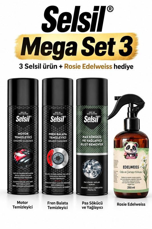 Motor & Fren Bakım 3'lü Set + Rosie 250 ml Sprey Koku Hediye