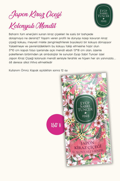 Japon Kiraz Çiçeği Köpük Sabun 500ml, Kolonyalı Mendil 150'li, Losyon 280ml ve Rosie Pamuk