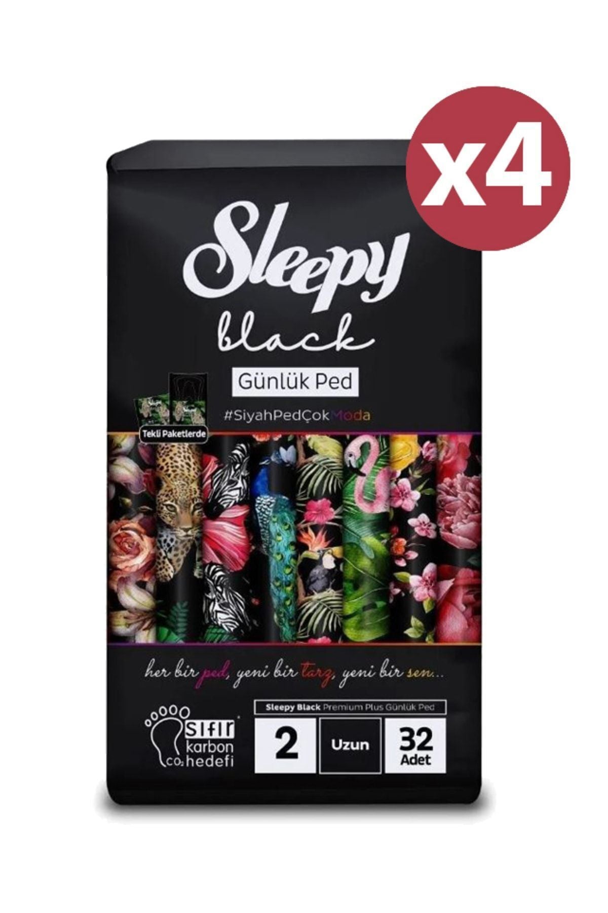 Black Premium Plus Günlük Ped Uzun 32x4 (128 Adet)