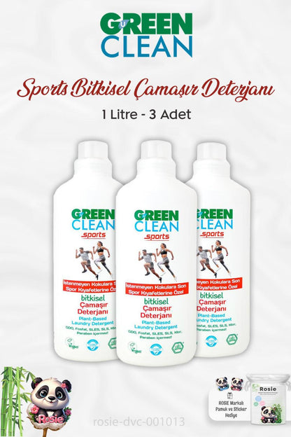 3 Adet Sports Bitkisel Çamaşır Deterjanı 1 lt ve ROSIE