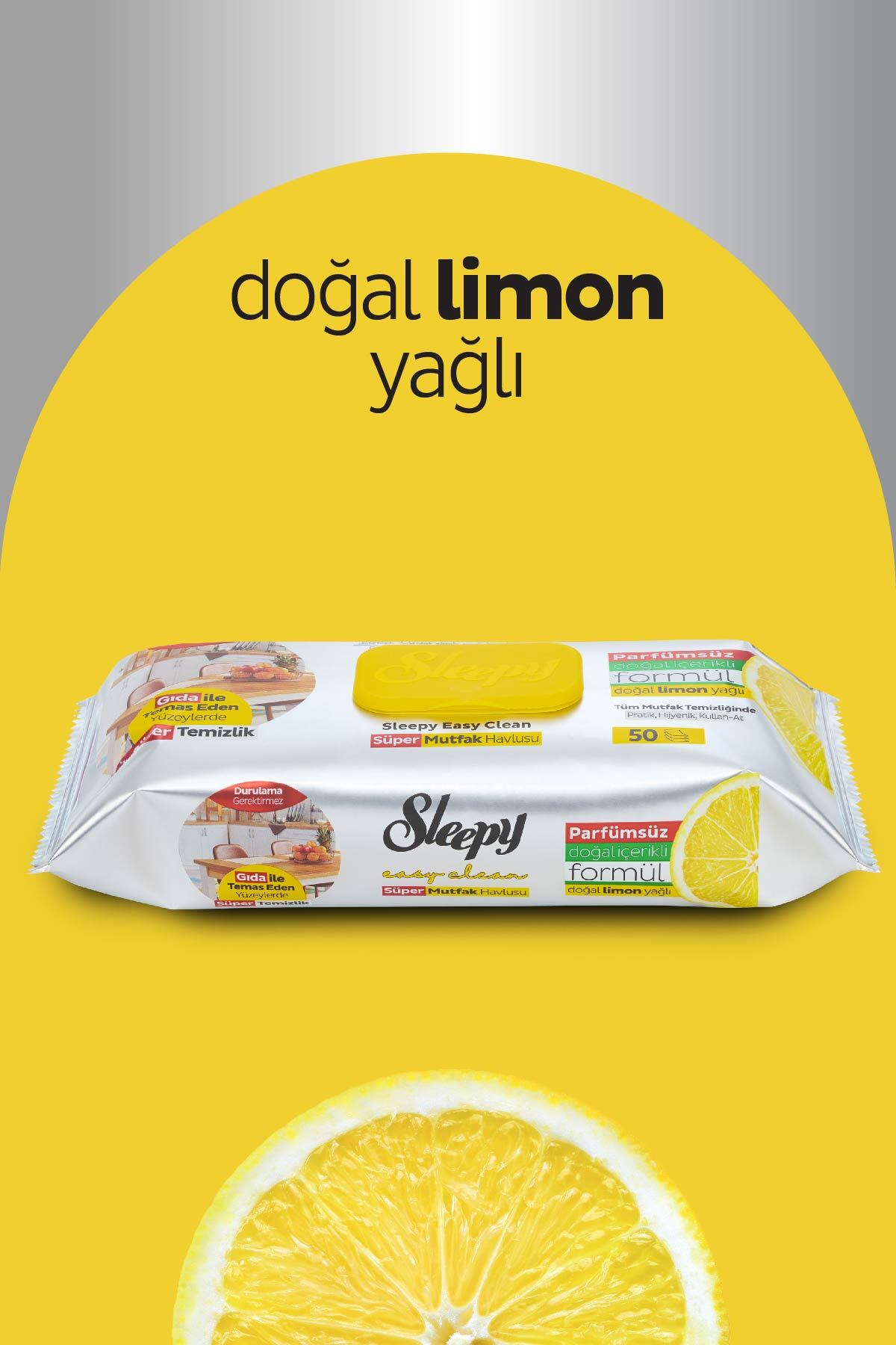 Easy Clean Süper Yüzey Temizlik Mutfak Havlusu&mendili Limon Yağlı 4x50 (200 YAPRAK)