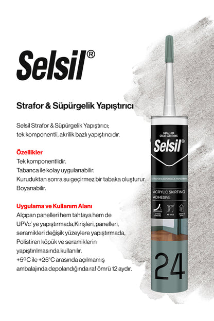 5 adet Strafor & Süpürgelik Yapıştırıcı Silikon ve ROSIE