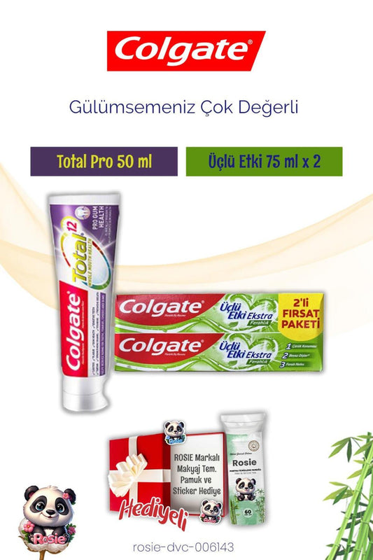 Diş Macunu 2'li Üçlü Etki, Total Pro ve Rosie Hediye