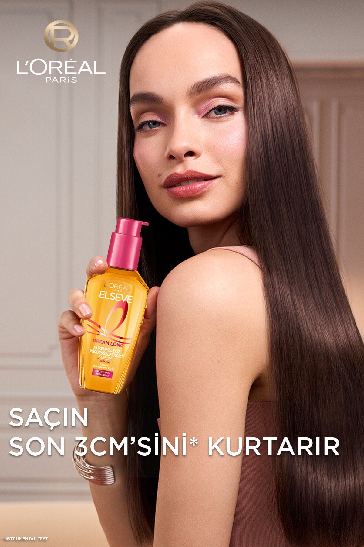 Dream Long Düz Pürüzsüzleştirici Serum + Isıya Karşı Koruyucu Sprey + Curl Bounce Mini Mascara