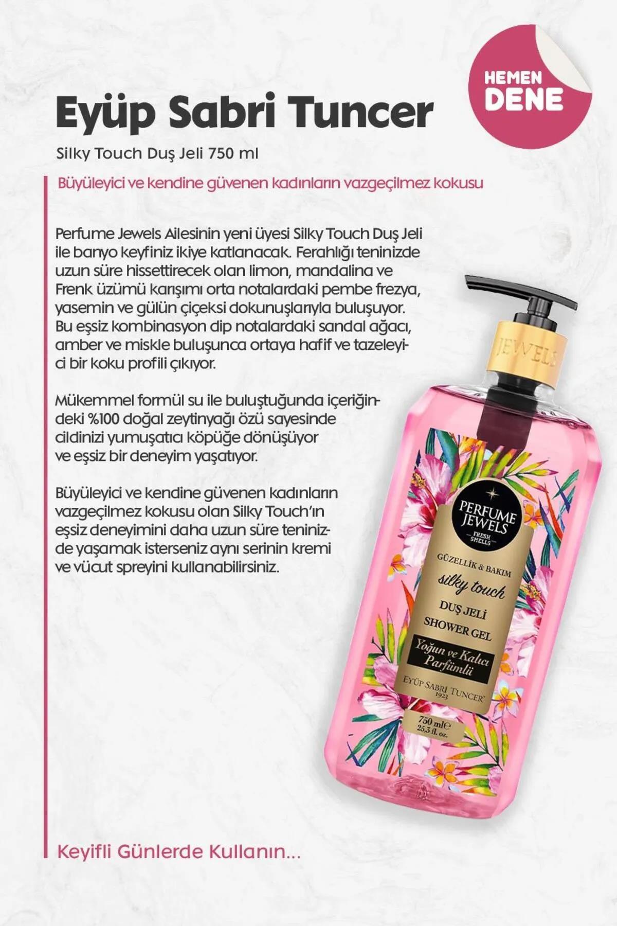 3 Adet Silky Touch Duş Jeli 750 ml, ROSIE Pamuk Hediye