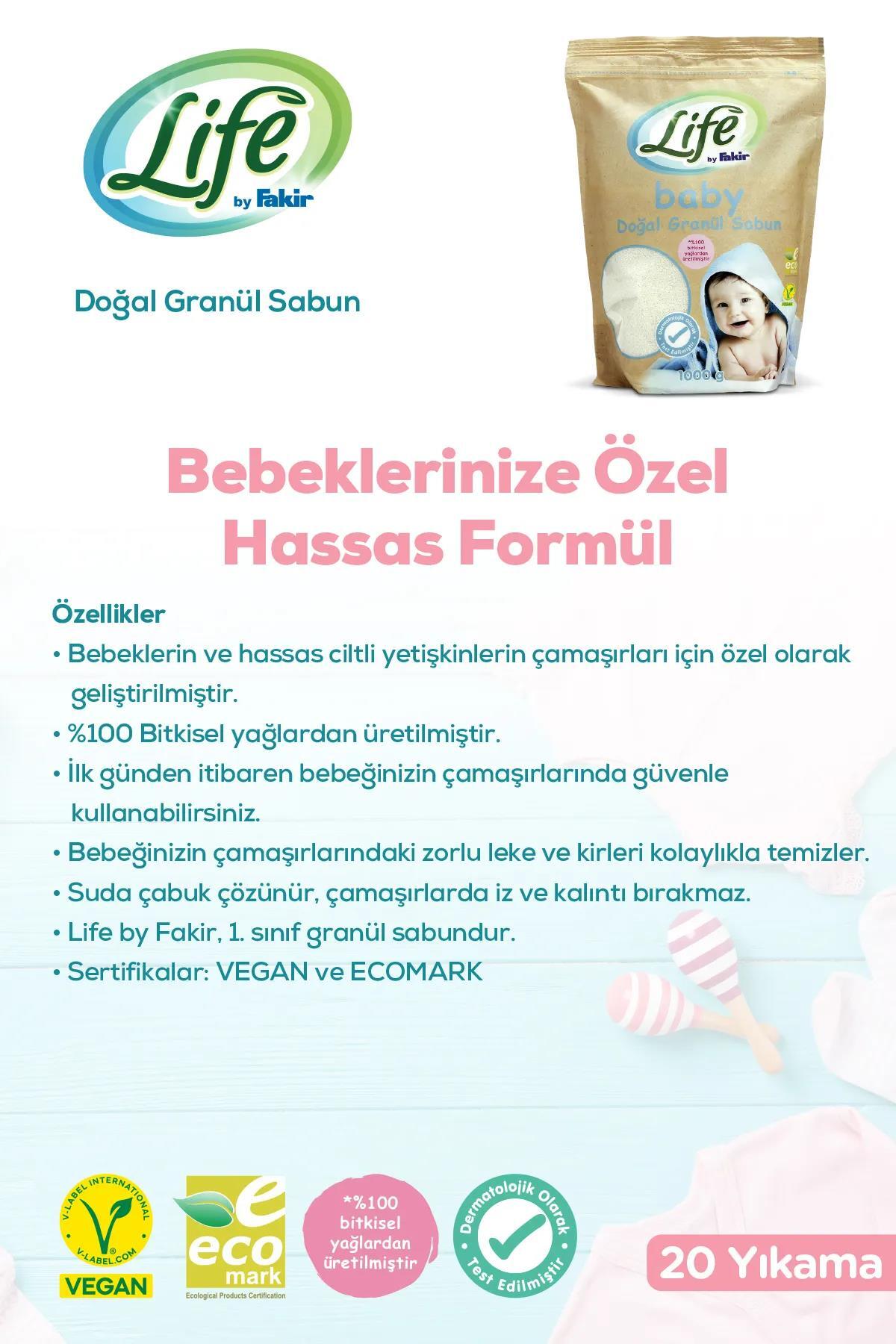%100 Bitkisel Toz Çamaşır Deterjanı 1.5 Kg, Baby Granül Sabun 1 Kg Ve Rosıe
