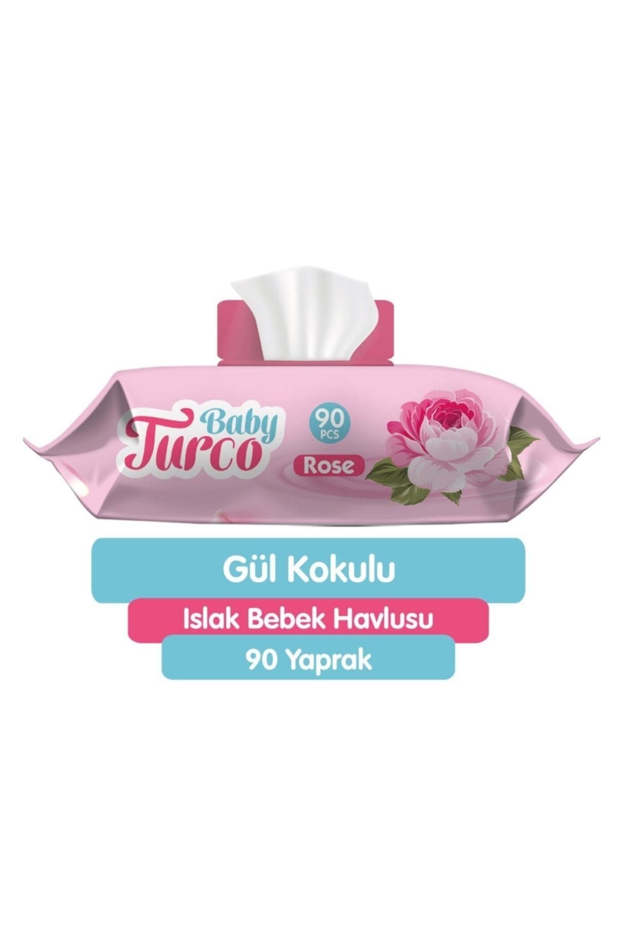 Doğal Güllü Bebek Havlusu 90 Yaprak