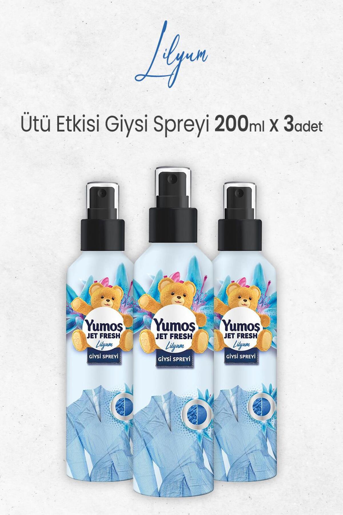 Jet Fresh Ütü Etkisi Giysi Spreyi Lilyum 200 ml x 3 Adet
