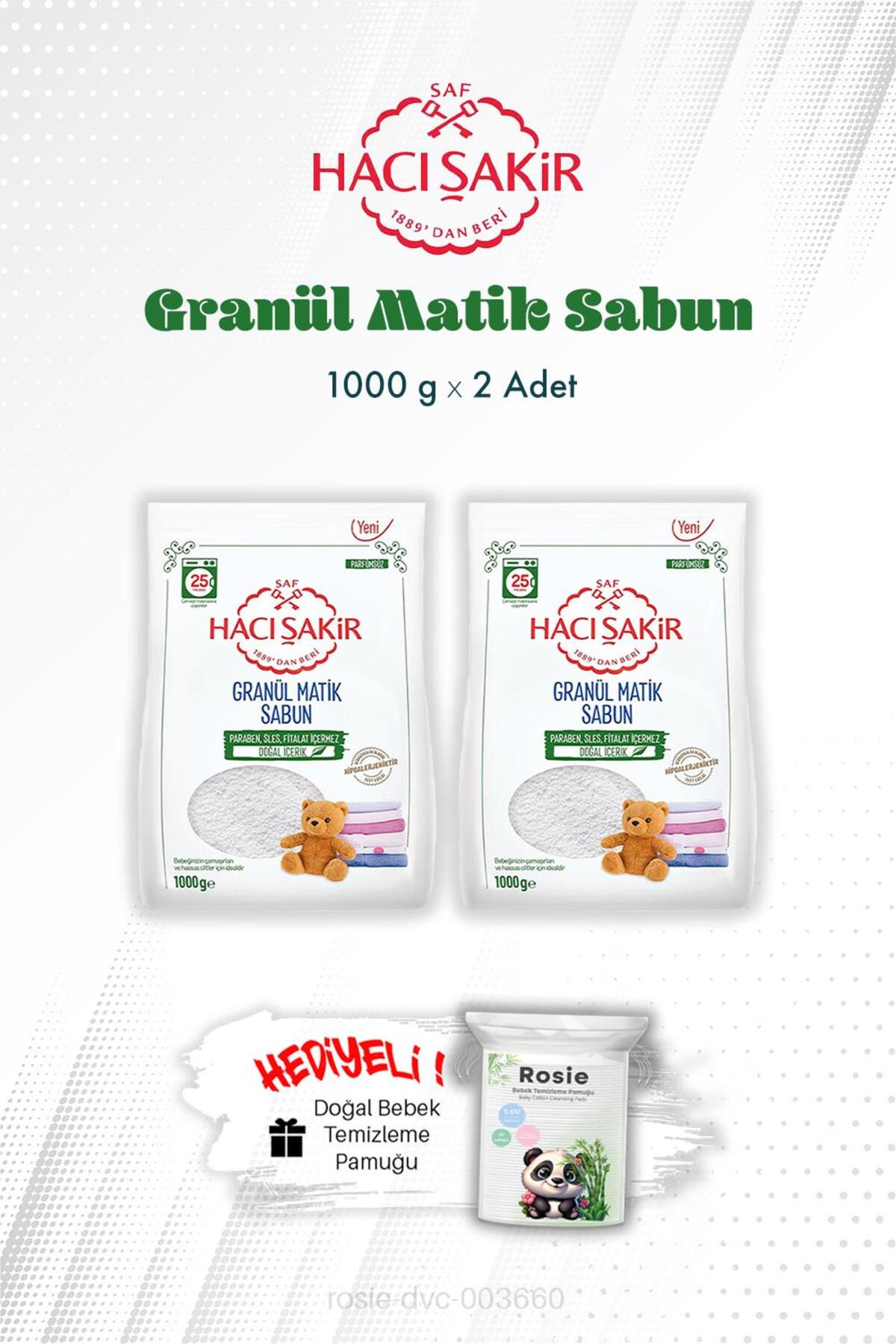Granül Matik Çamaşır Deterjanı 1000 gr X2 ve ROSIE