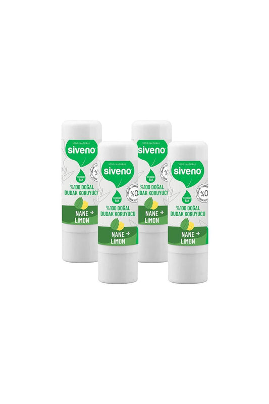 %100 Doğal Dudak Koruyucu Nane & Limon 6 gr x 4