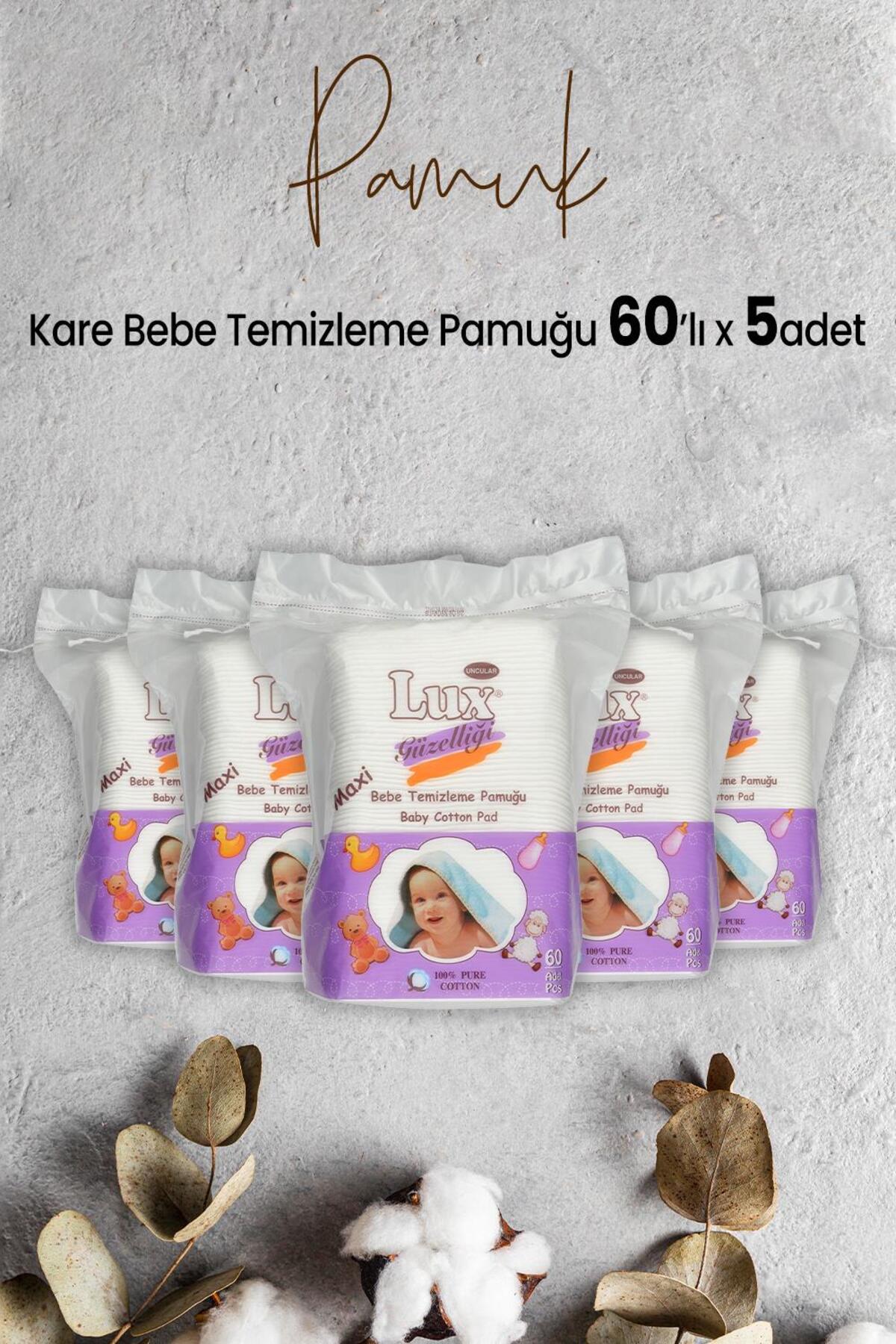 Kare Bebe Temizleme Pamuğu 60' lı x 5 Adet