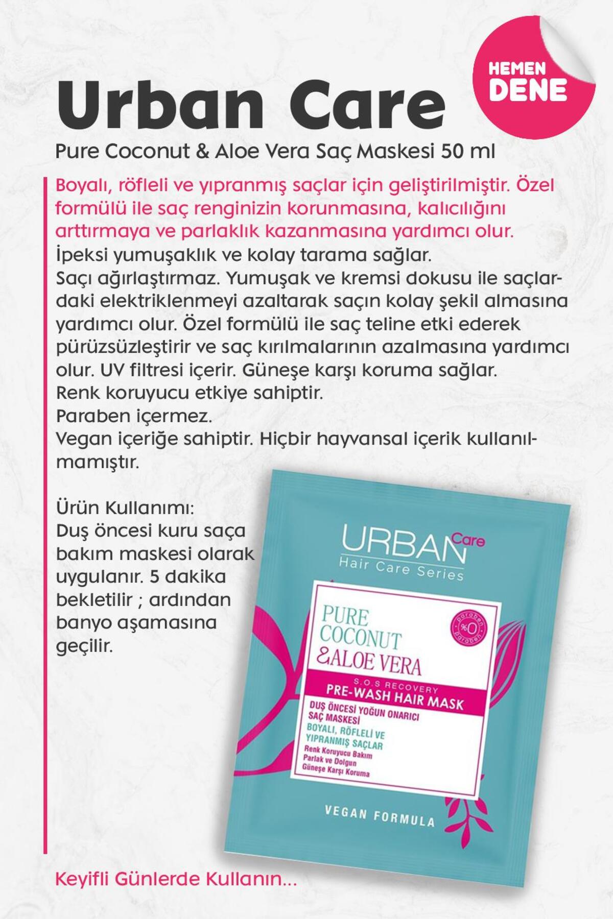 Pure Coconut & Aloe Vera Saç Maskesi 50 ml