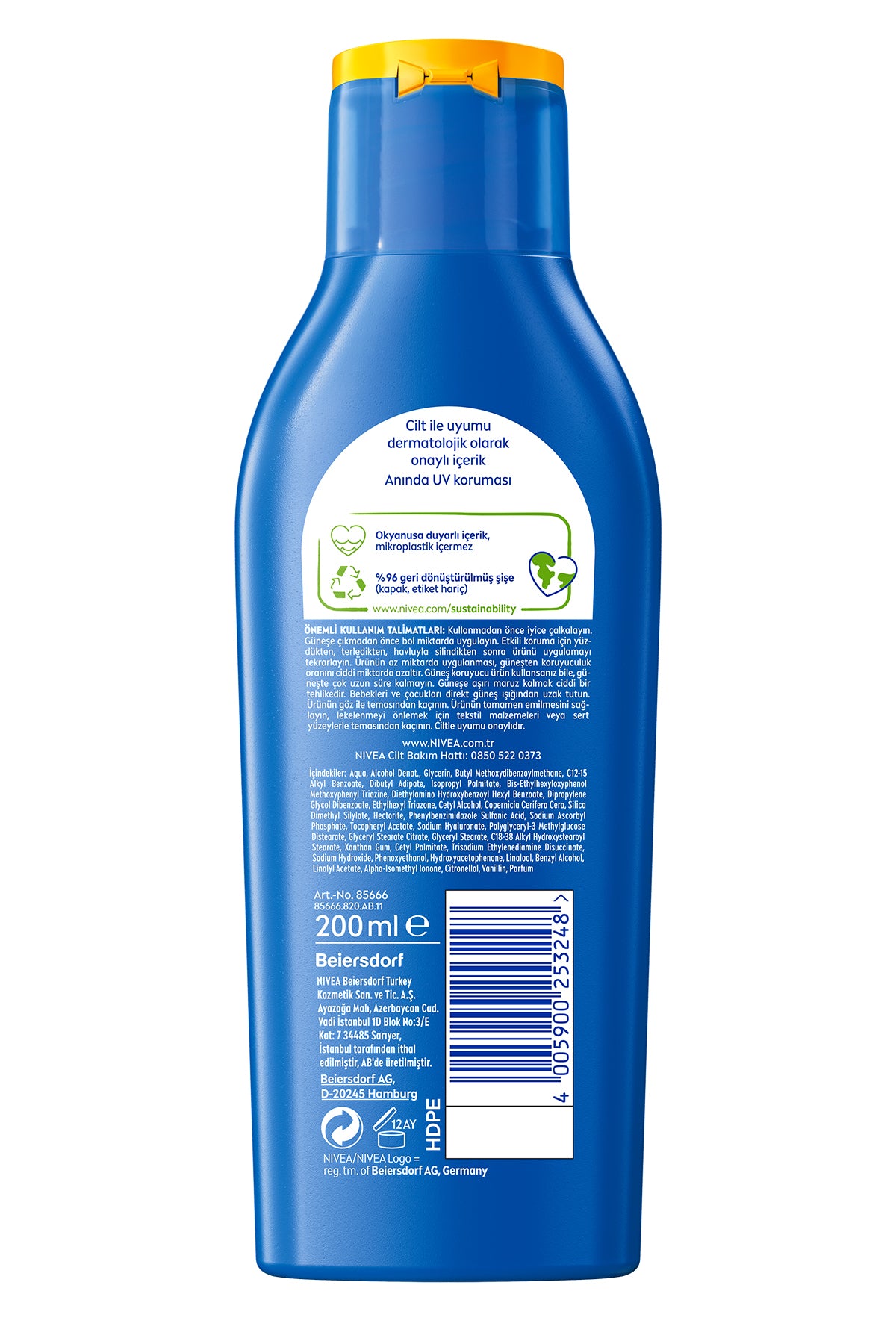 SUN SPF50+ Güneş Koruyucu Vücut Losyonu 200ml, Nemlendirici, Suya Dayanıklı, Yeni Nesil UV Filtresi