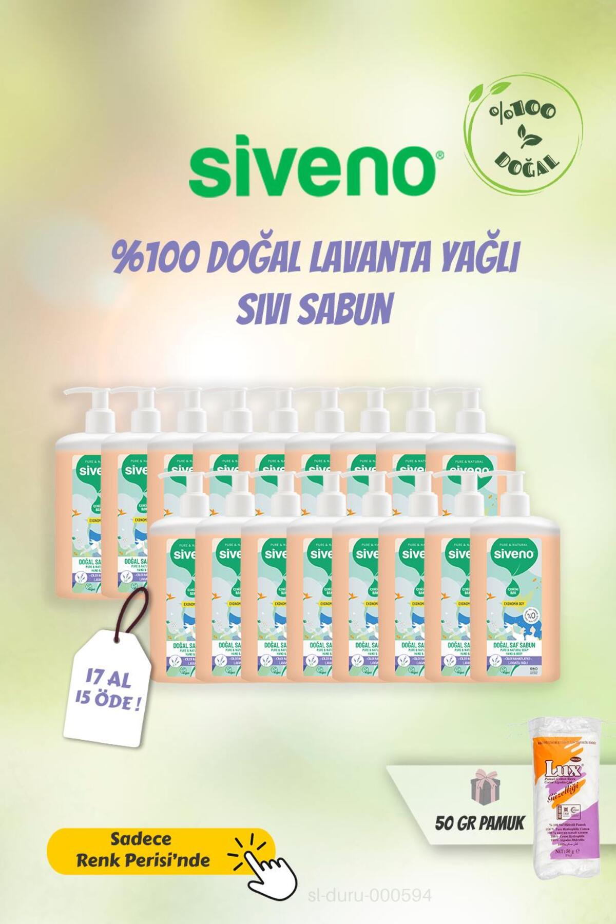 %100 Doğal Saf Sıvı Sabun 17 Al 15 Öde Lavanta Yağlı 1 Lt Ve Pamuk