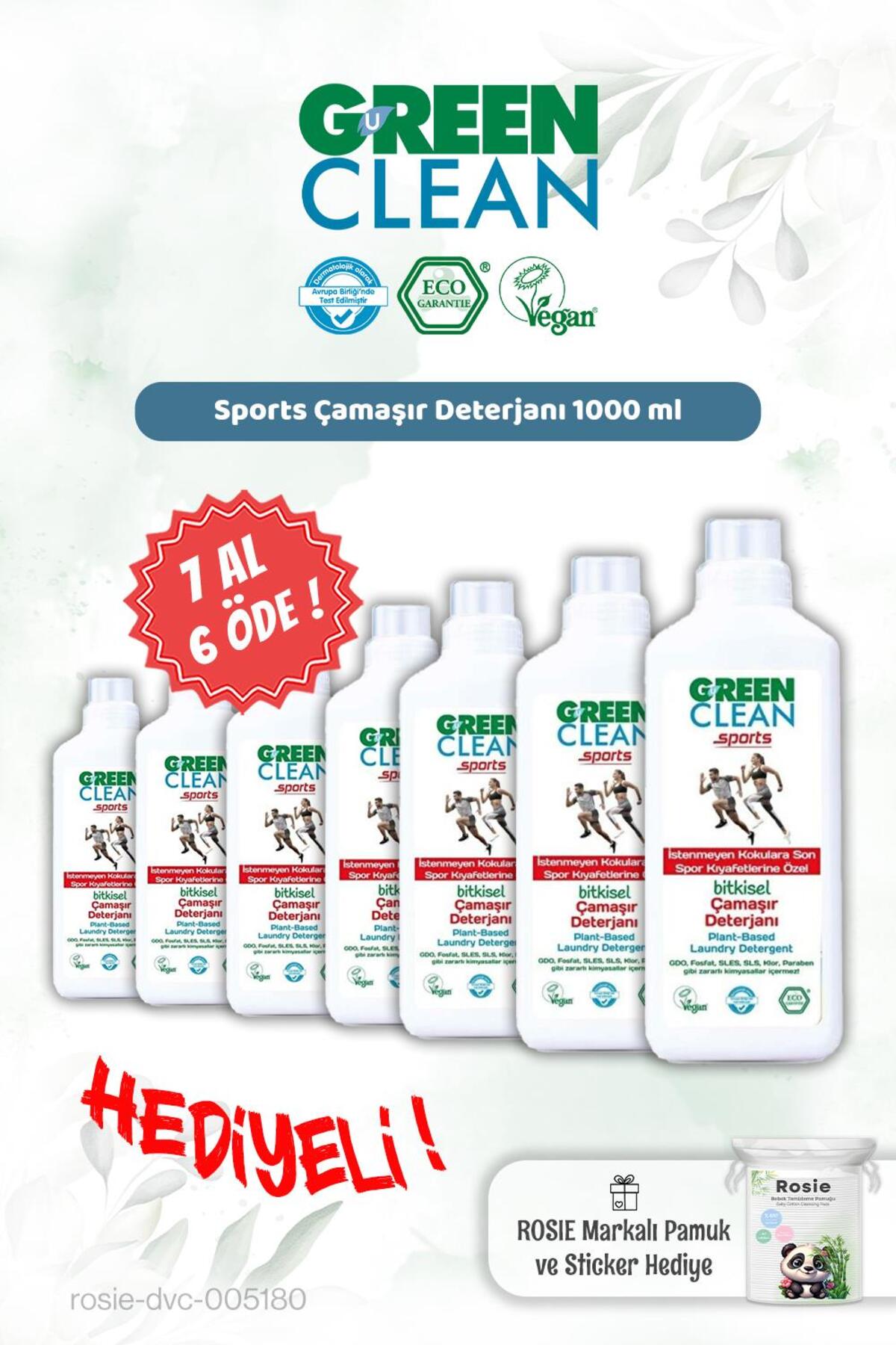 7 AL 6 ÖDE Sports Çamaşır Deterjanı 1000 ml ve Rosie Hediye