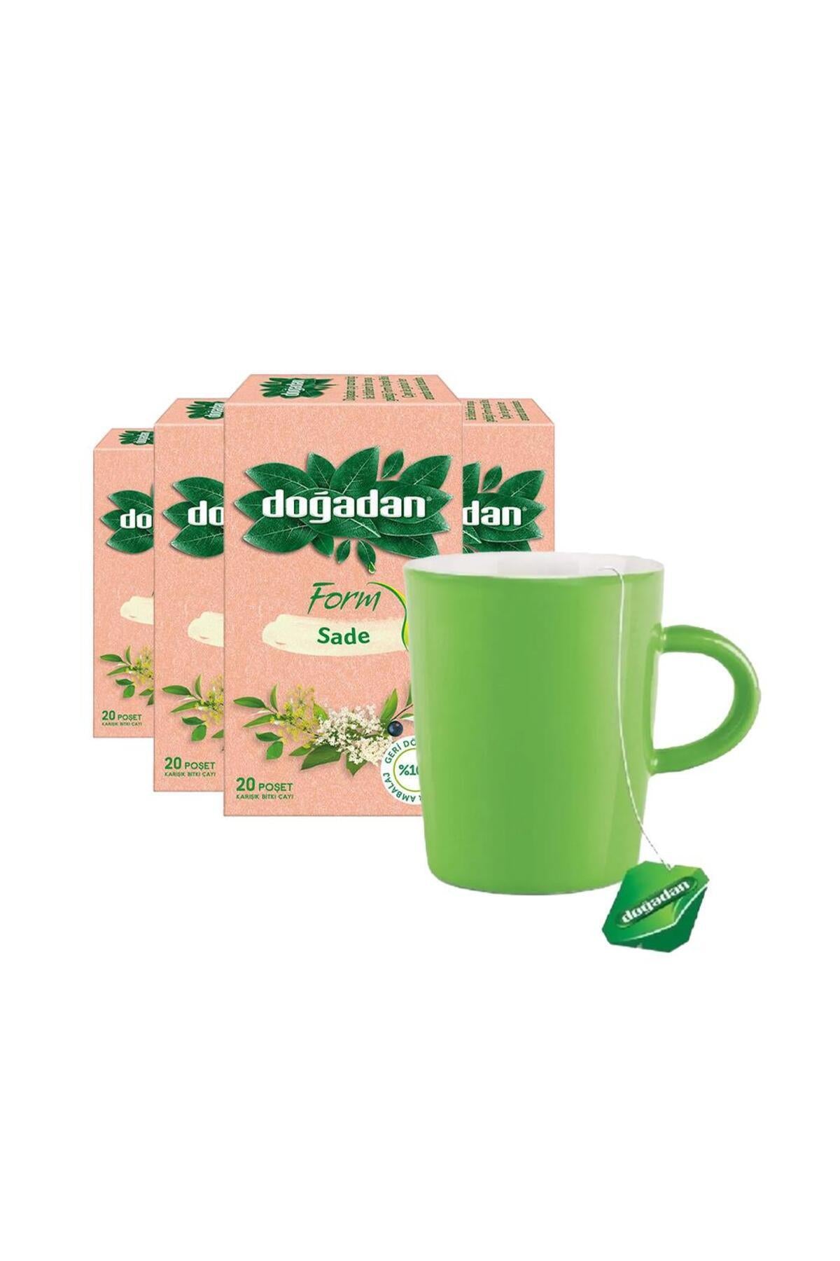 Form Çay Sade 20'li x 4, Yeşil Kupa Hediyeli