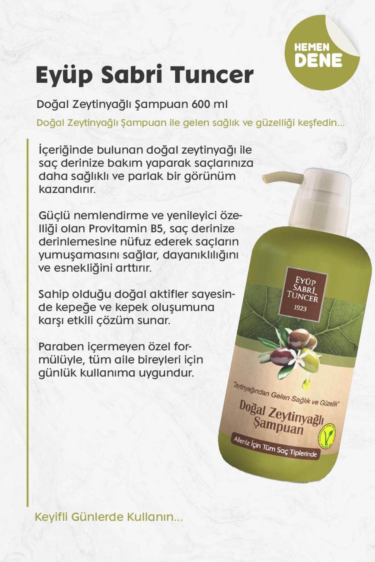 Doğal Zeytinyağlı Şampuan 600 ml Pet Şişe x 3