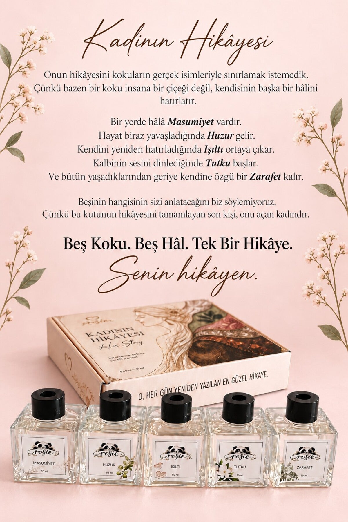 Kadının Hikâyesi 5’li Çubuklu Oda Kokusu Hediye Seti 5 x 50 ml
