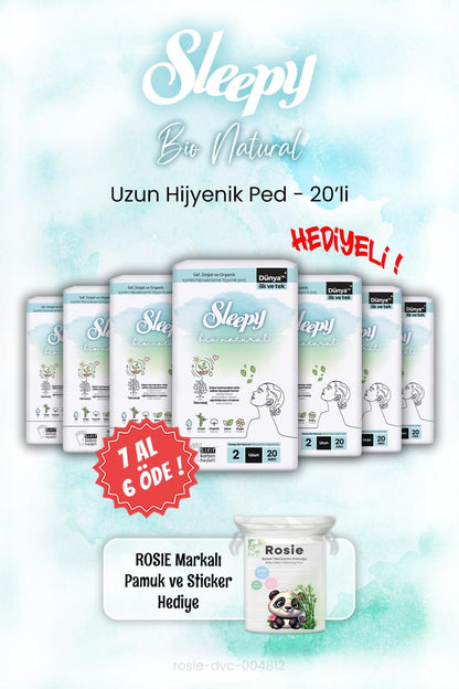 7 AL 6 ÖDE Sleepy Bio Natural Hijyenik Ped 20'li ve ROSIE