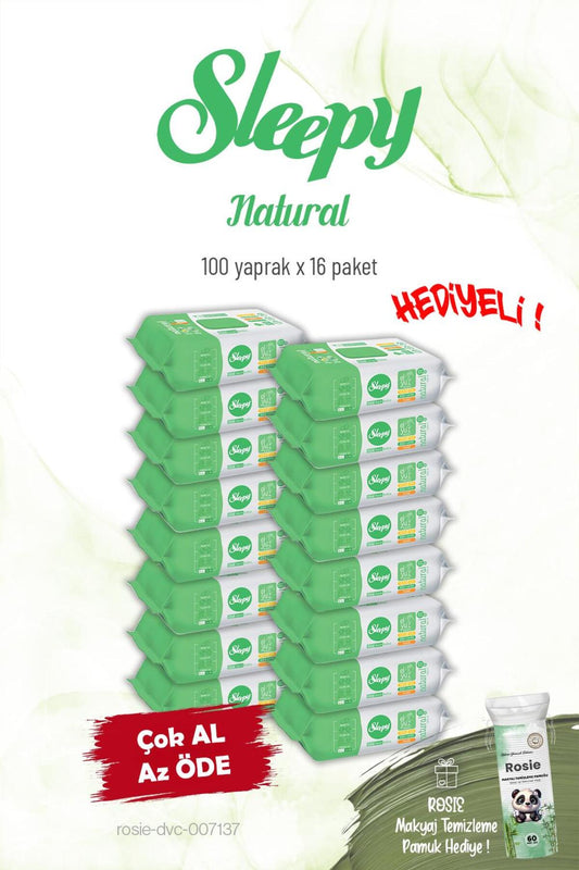 16'lı Natural Kişisel Bakım Havlusu 100'lü ve Rosie