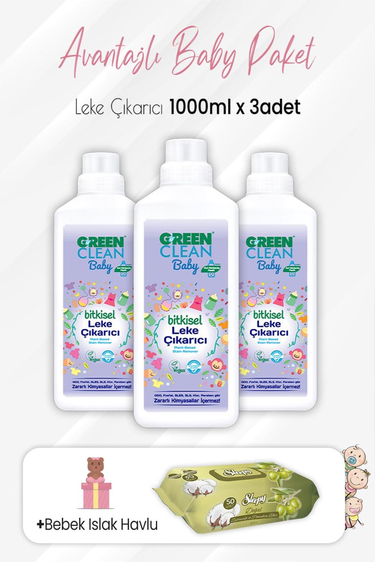 Baby Leke Çıkarıcı 1000 ml x 3 Adet ve Zeytinyağlı Pamuklu 50'li
