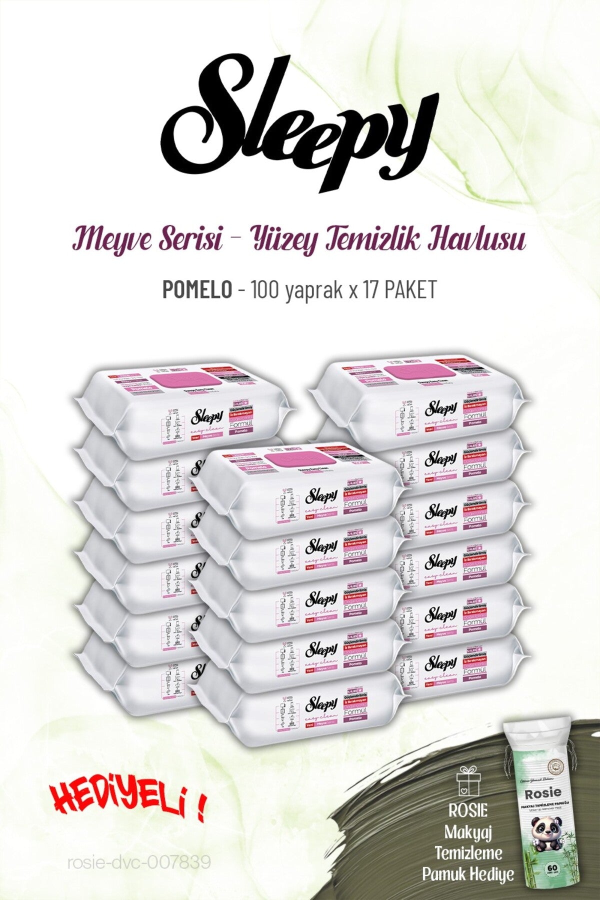 17 paket 100 yaprak Pomelo Yüzey Temizlik Havlusu ve ROSIE