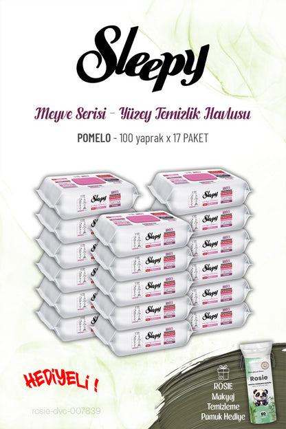 17 paket 100 yaprak Pomelo Yüzey Temizlik Havlusu ve ROSIE