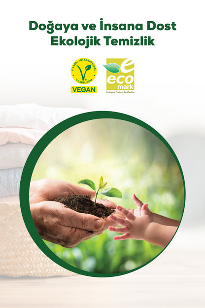 Vegan Doğal Toz Çamaşır Deterjanı Renkli Beyaz 1,5 Kg 3 Adet, %100 Doğal Temizlik