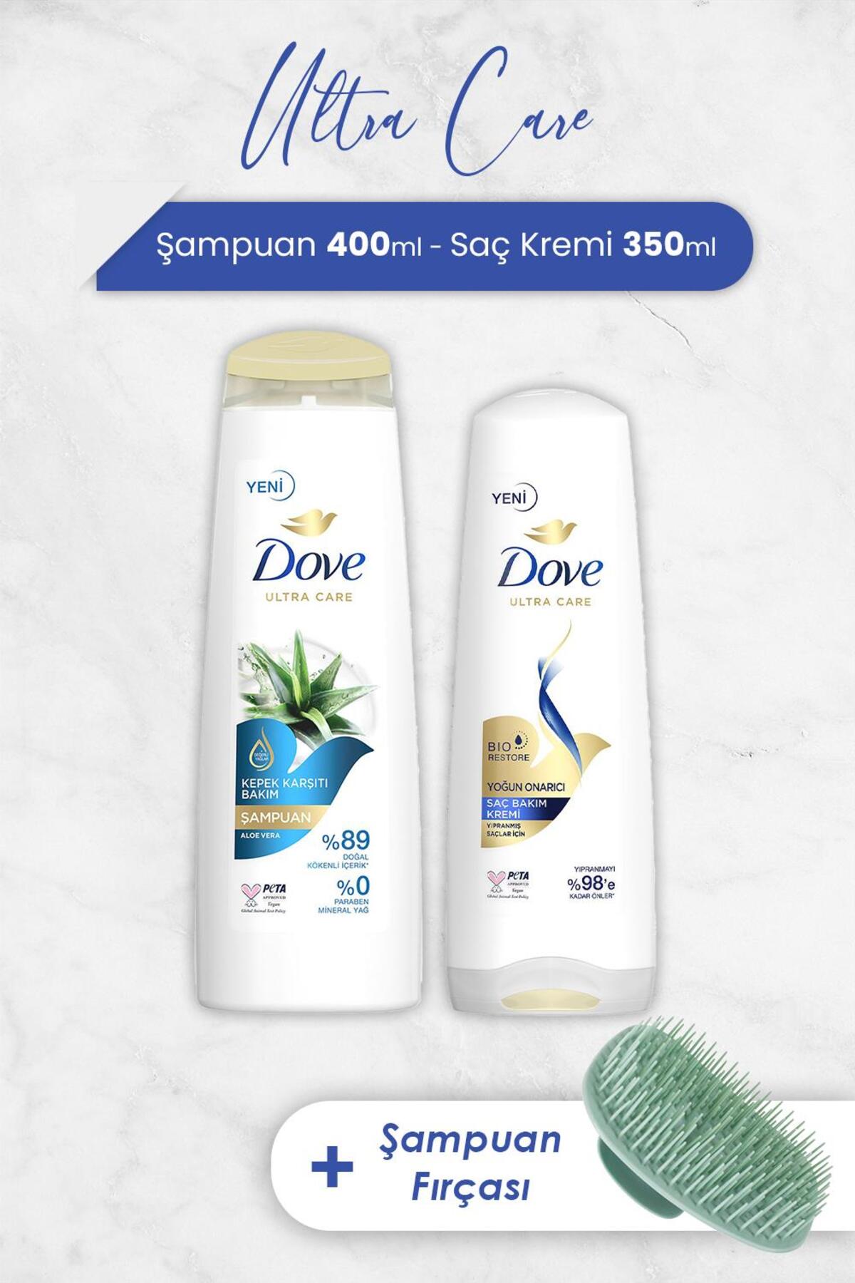 Ultra Care Aloe Vera Şampuan, Yoğun Onarıcı Krem ve Şampuan Fırçası