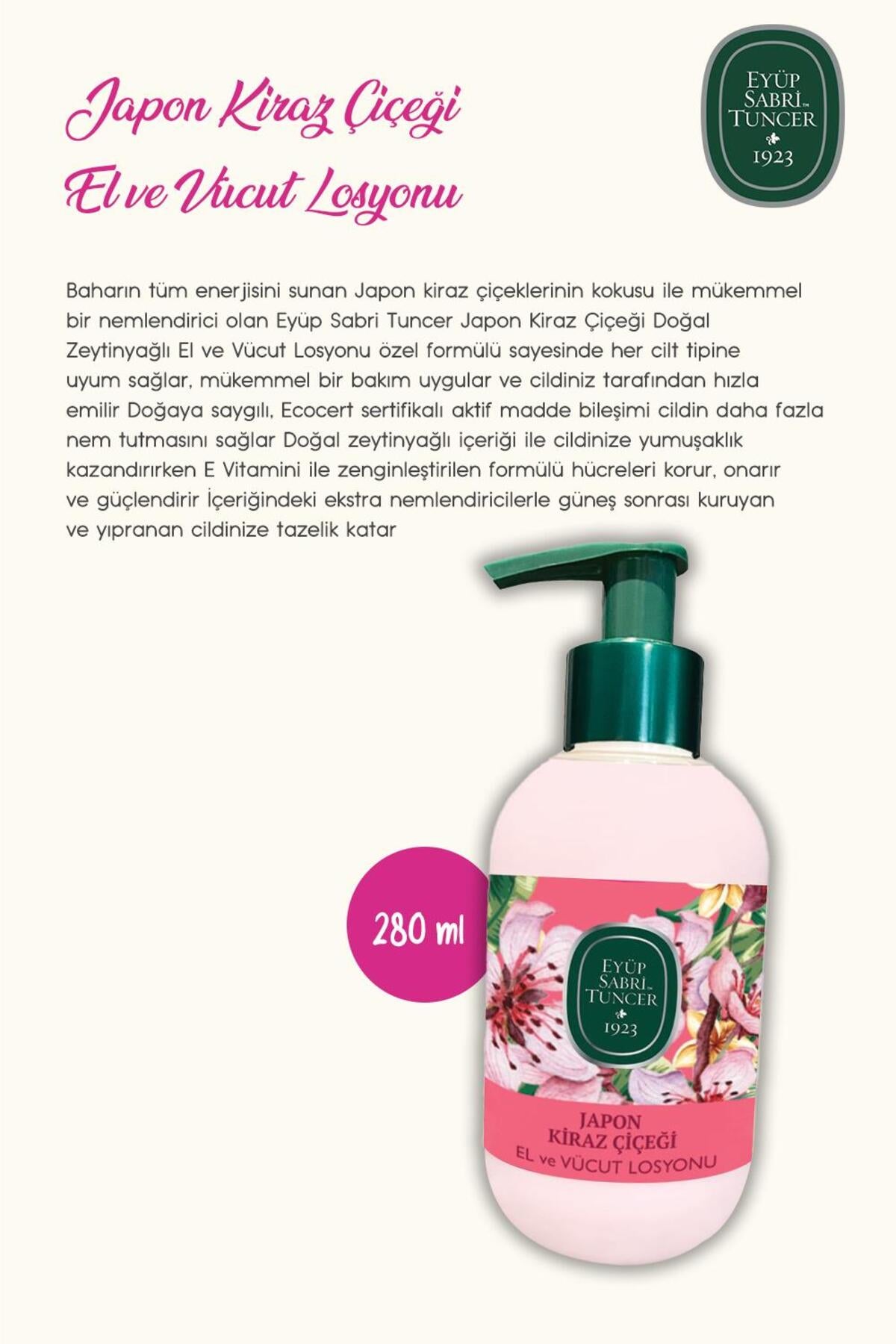 Japon Kiraz Çiçeği Köpük Sabun 500ml, Kolonyalı Mendil 150'li, Losyon 280ml ve Rosie Pamuk