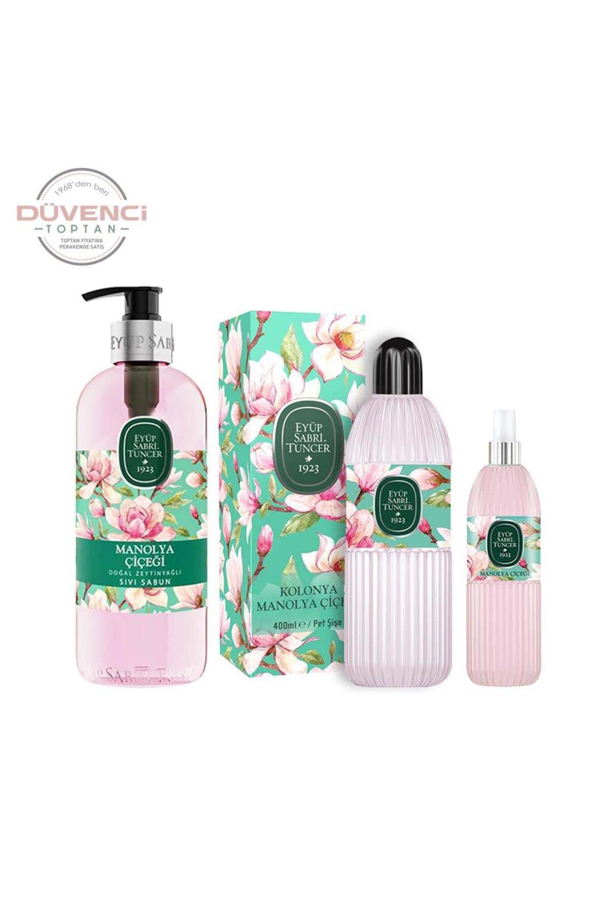 Manolya Çiçeği Sıvı Sabun ve Kolonya Seti, 400 ml + 150 ml + 500 ml
