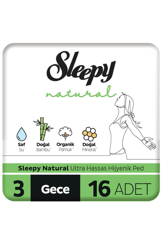Natural Ultra Hassas Hijyenik Ped Gece 16 Adet