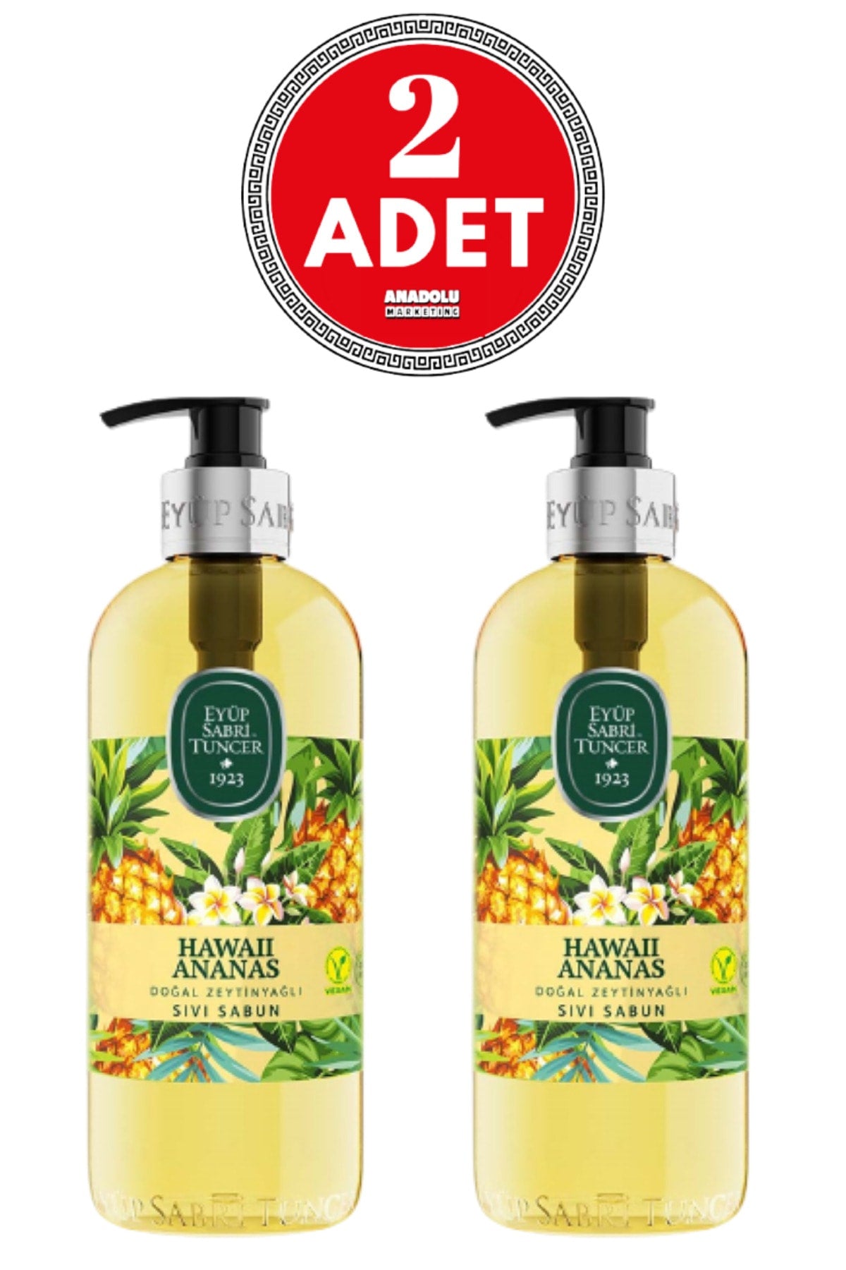 Hawaii Ananas Doğal Zeytinyağlı Sıvı Sabun 500 Ml 2 Adet