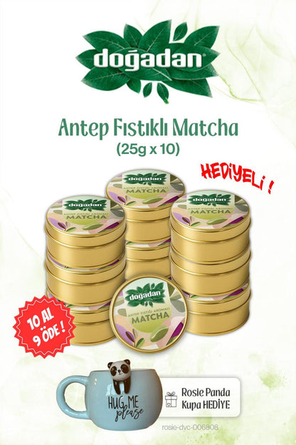 10 AL 9 ÖDE Antep Fıstıklı Matcha 25gr ve Panda Kupa
