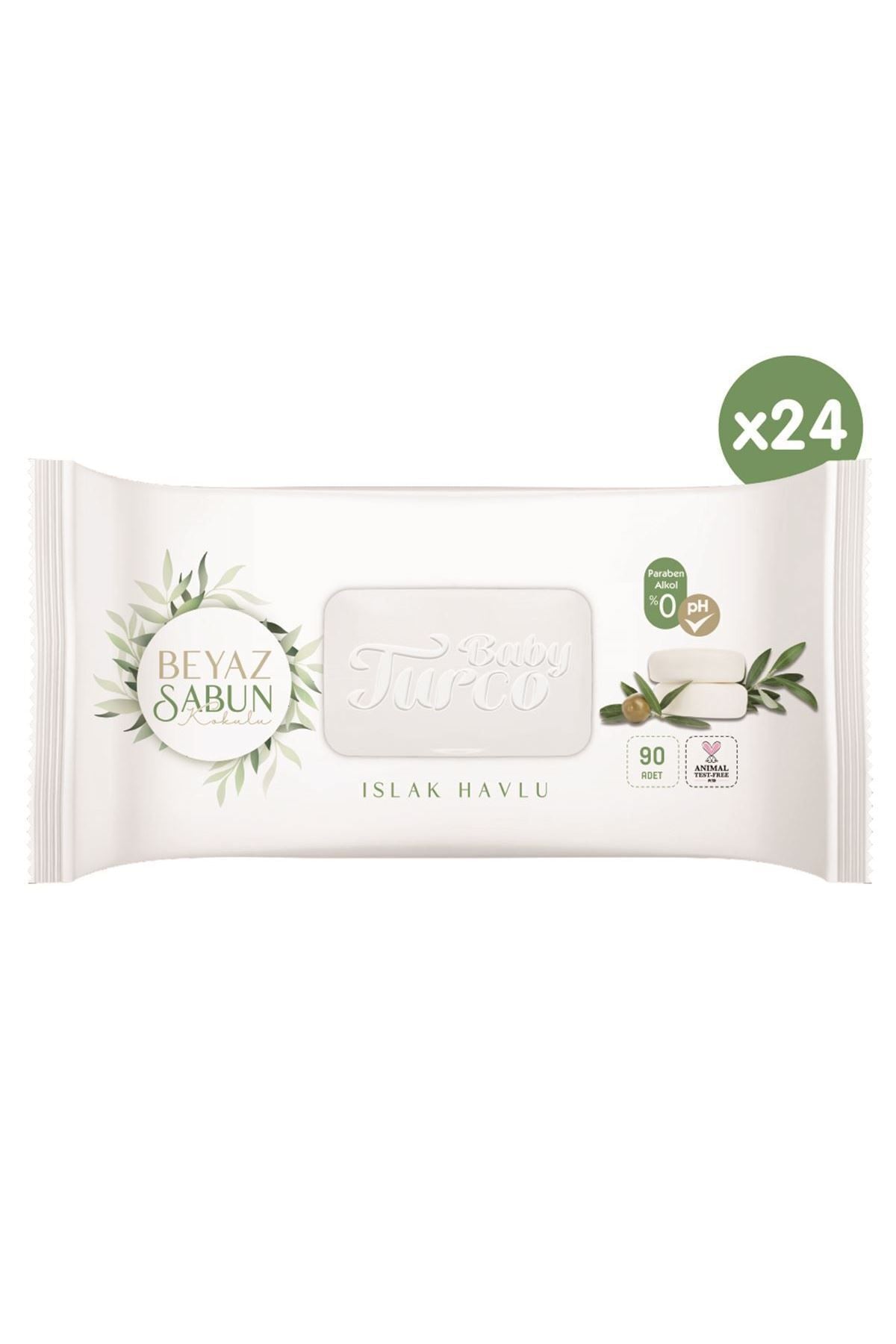 Beyaz Sabun Kokulu Islak Havlu 24x90
