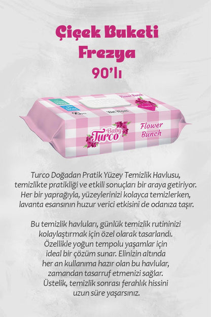 Çiçek Buketi 3 X 90 Islak Havlu Orkide, Sümbül, Frezya ve Rosie