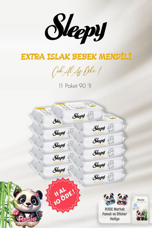 Extra Islak Bebek Havlusu 90'lı 11 AL 10 ÖDE ve ROSIE Pamuk