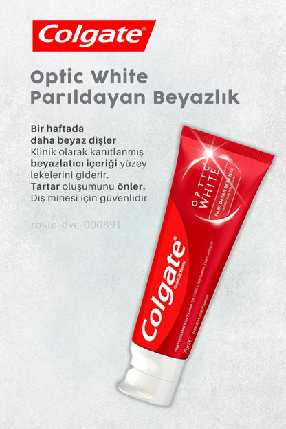 Optic White 50 ml, 360 Charcoal Diş Fırçası, H.Şakir Adaçayı Şampuan 500 ml ve ROSIE