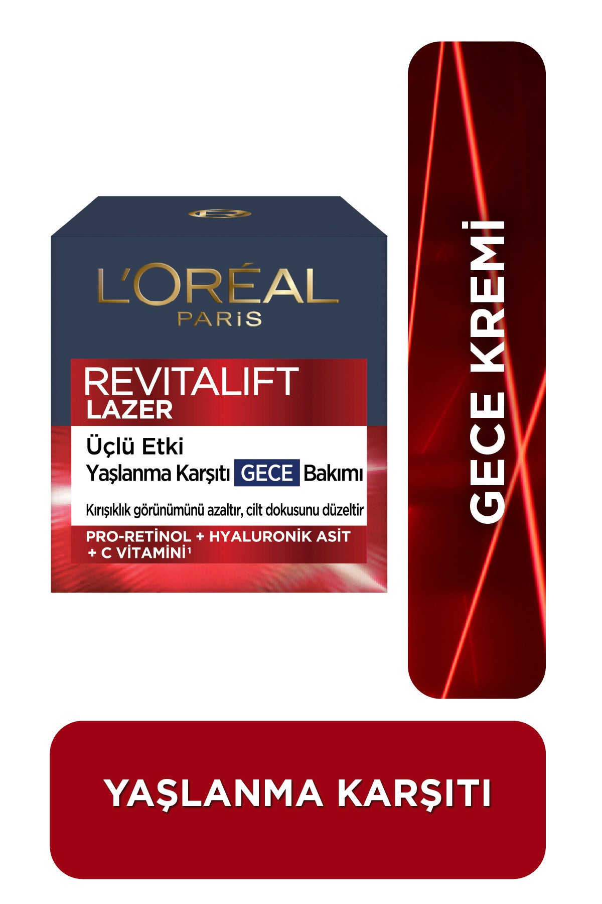 Revitalift Lazer Yoğun Yaşlanma Karşıtı Nemlendirici Gece Yüz Bakım Kremi 50ml