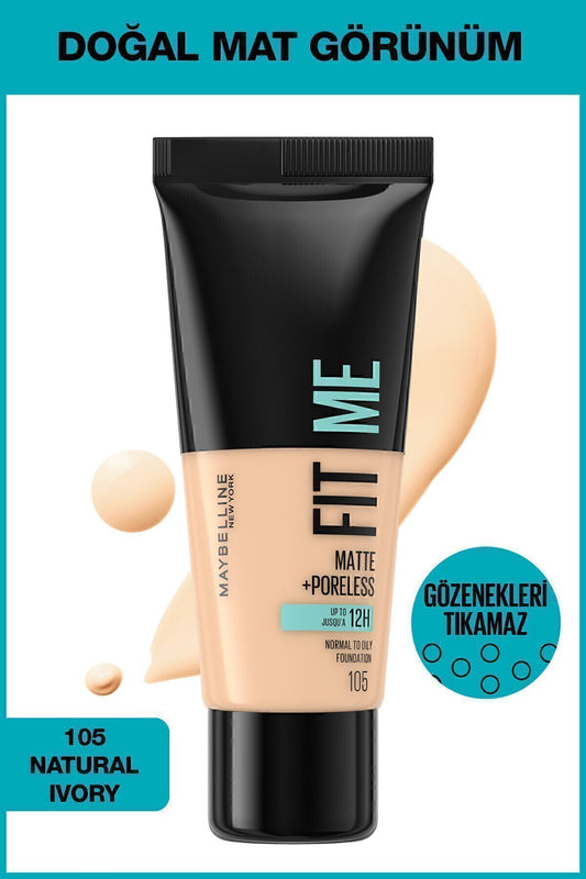 Fit Me Matte+poreless Fondöten - 105 Natural Ivory
