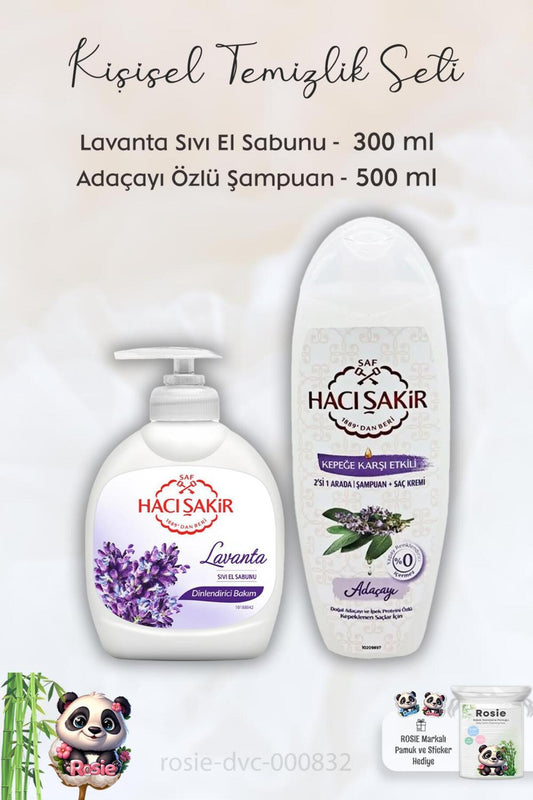 Lavanta Dinlendirici Sıvı Sabun 300 ml, Adaçayı Şampuan 500 ml ve ROSIE