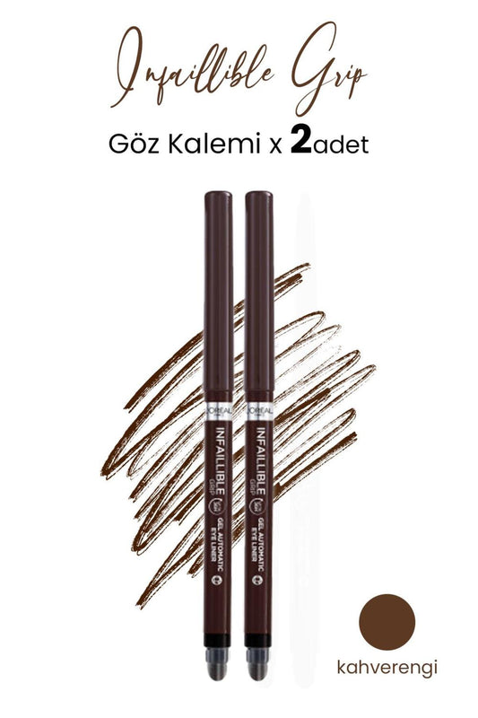 Infaillible Grip Automatic Jel Göz Kalemi Yoğun Kahverengi X 2 Adet