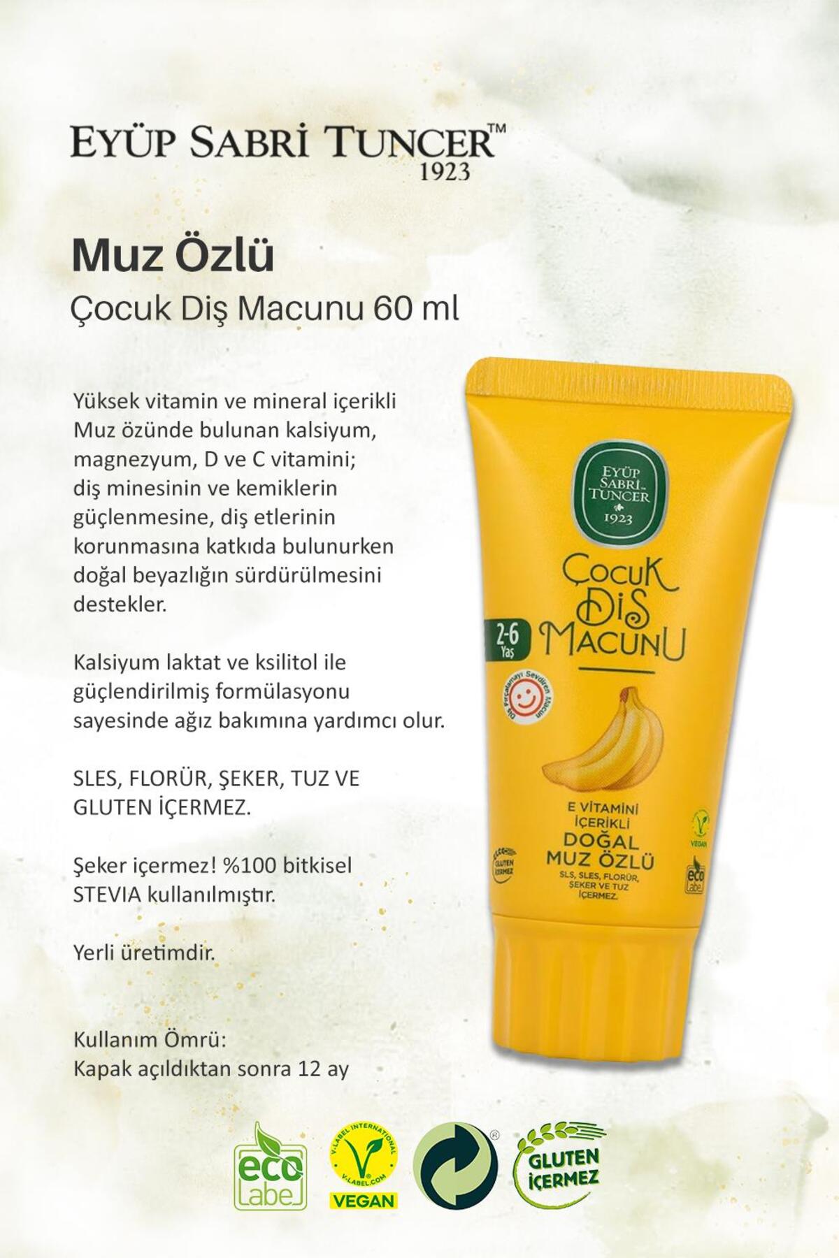 EST Muz, Karpuz ve Ananas Özlü Çocuk Diş Macunları 60 ml, Rosie Hediye