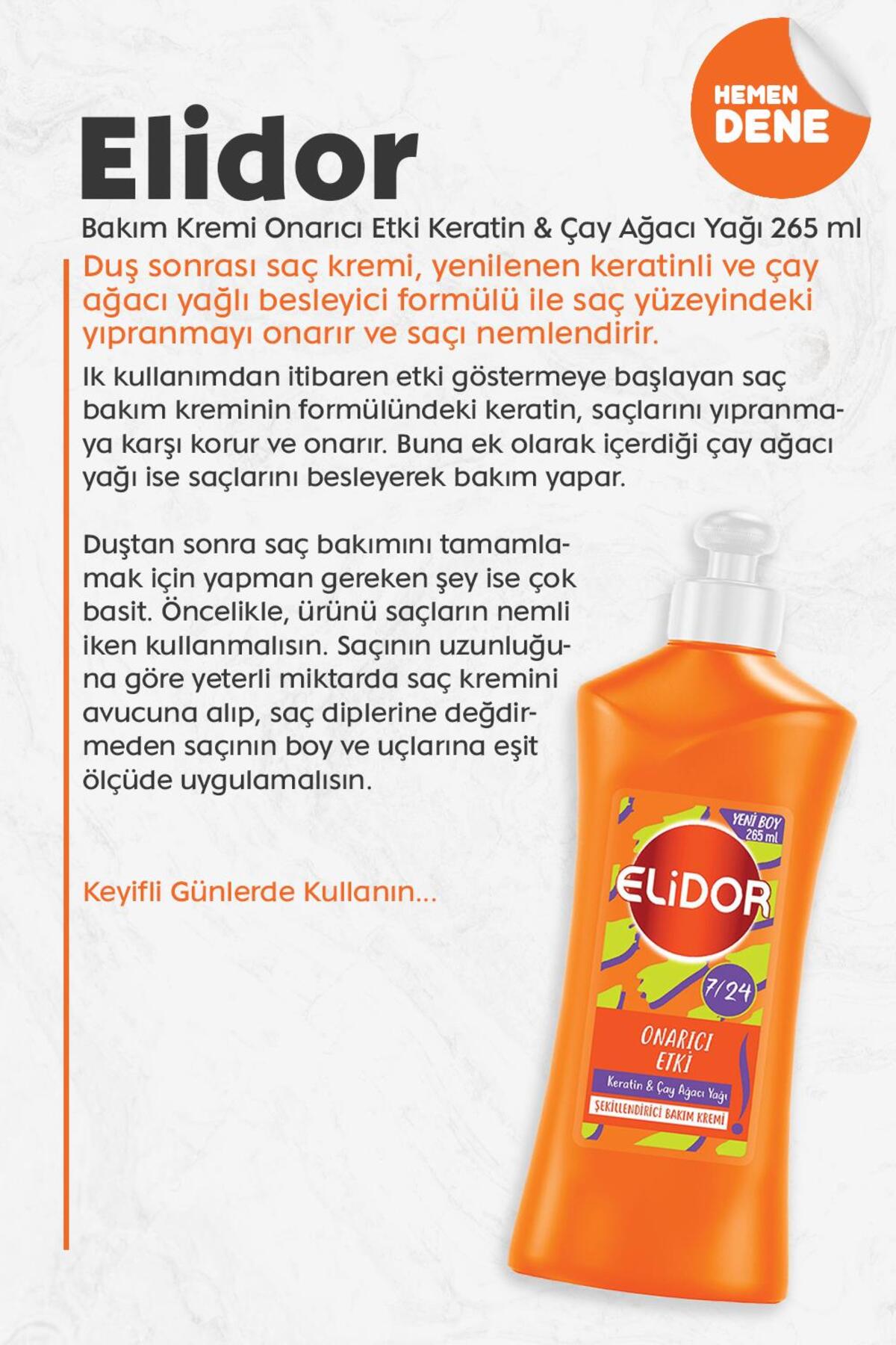 Bakım Kremi Onarıcı Etki Keratin & Çay Ağacı Yağı 265 ml