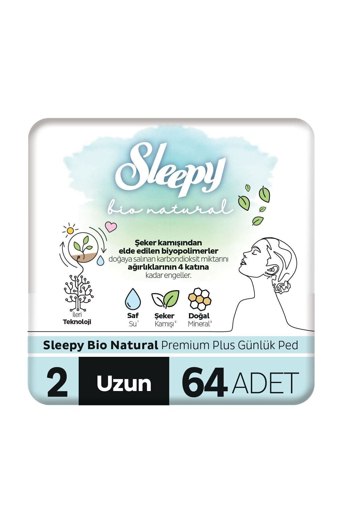 Bio Natural Premium Plus Günlük Ped Uzun 64 Adet Ped
