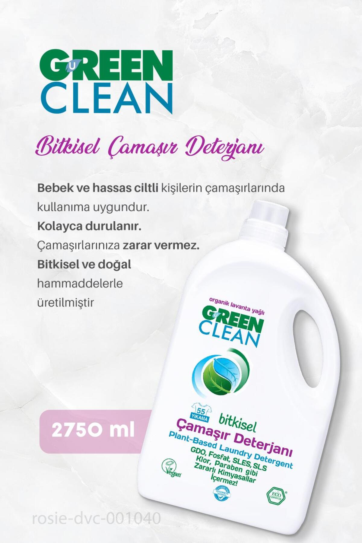 Bitkisel Sıvı Çamaşır Deterjanı 2.75 kg, Çamaşır Yumuşatıcısı 2.75 kg ve ROSIE