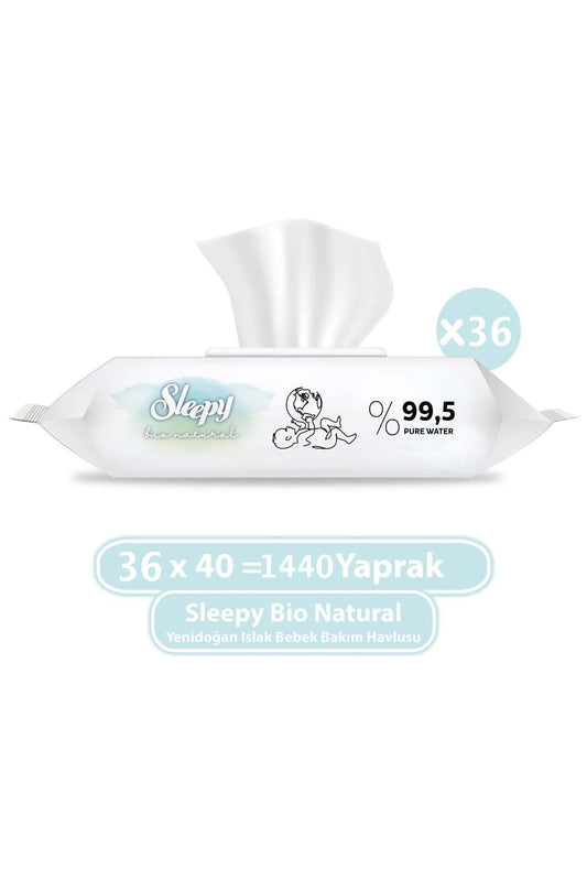 Bio Natural Yenidoğan Islak Bebek Bakım Havlusu 36x40 (1440 Yaprak)